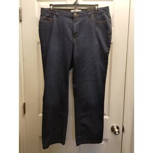 Catherines Plus Size 20W Secret Slimmer Synergy Straight Leg Denim Blue Jeans
